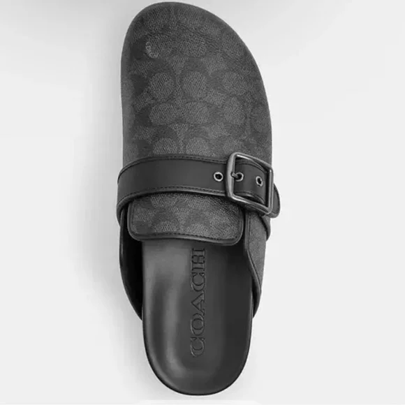 Coach Men Black Benjamin Clog In Signature Canvas Size 9 Shoes - Picture 2 of 9